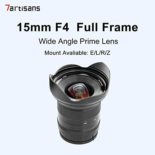 7artisanos 15mm F4 Manual de quadro completo Focus Focus Lens Compatível para a Sony E-Mount
