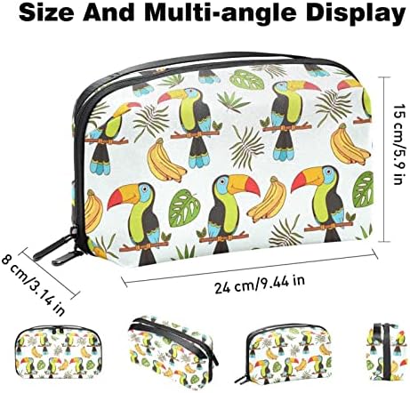 TOUCANS REST REST REST TROPICAL FOINTES Organizador eletrônico de padrão, Bolsa de armazenamento de cabo Saco de água à prova d'água para viagens em casa, estojo de acessórios eletrônicos para carregar camundongo USB SD Discursos rígidos