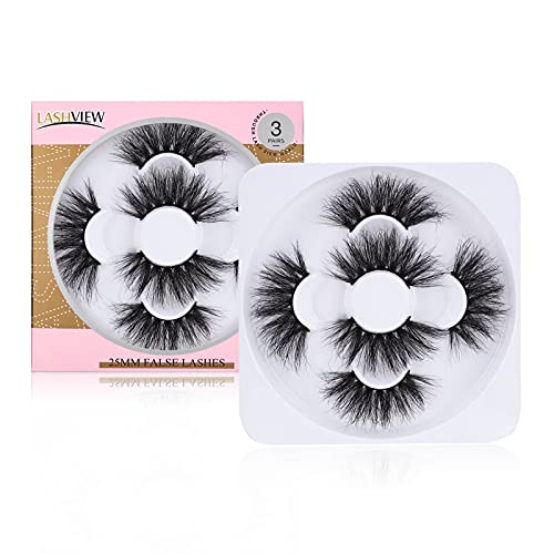 Lashview Fake Tylehes, 3 pares de paresfalse, Demi Wispies Lashes 3D Efeito em camadas naturais （LTD27）