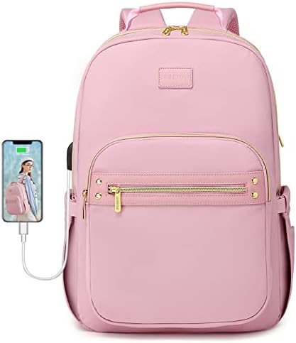 Backswan rosa laptop mochila feminina bookbag de 15,6 polegadas Backpacks Backpacks Backpacks Sacos de trabalho de viagem