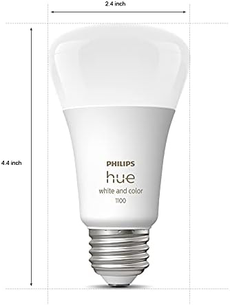 Philips Hue 75W Kit de partida de botão inteligente colorido + lâmpada A19 extra, 4 lúmen médio A19 Smart Bulbs, 1 botão inteligente e 1 hue hub