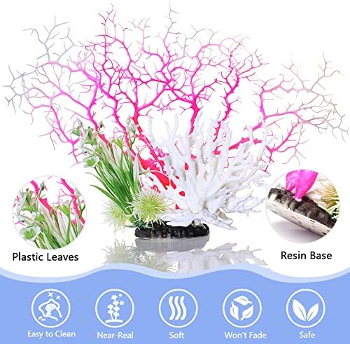 Plantas de aquário de peixes, tanque de peixe artificial Plantas de plástico e resina Decoração Decoração Plantas