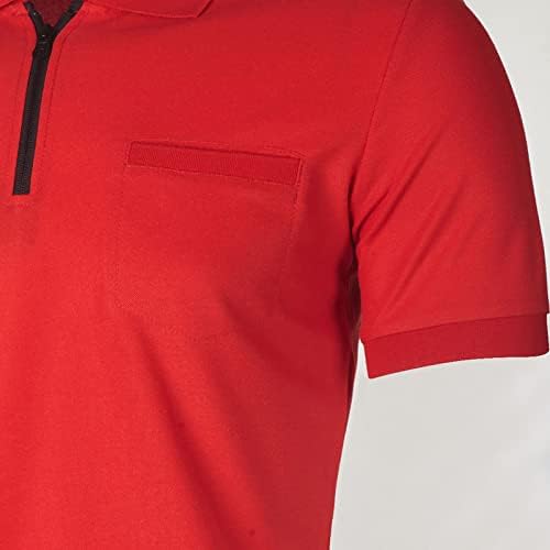 Ozmmyan Men Zipper Golf Camisetas 2023 Moda Casual Manga Curta Polos de Golfe Slim Fit Collaved camise