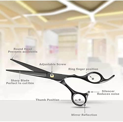 Kit de tesoura de corte de cabelo, tesouras profissionais de corte de cabelo com tesoura de corte, tesoura de desbaste, pente, clipes, capa, tesouras de hairdress rachine