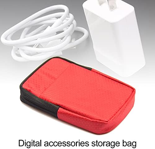 Grey990 Outras sacolas eletrônicas, bolsa de armazenamento resiliente à prova de poeira resiliente à prova de desgaste 2,5 polegadas de disco rígido externo bolsa de transporte para peças digitais-vermelho