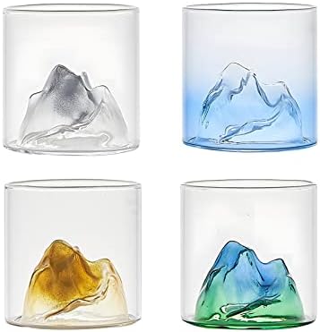Bdsjbj Whisky Glasses Conjunto de 4, copos de uísque à moda antiga Crystal Glass Tumbler IDEA PERFEITA PARA AMANTES DE SCOTCH BAR
