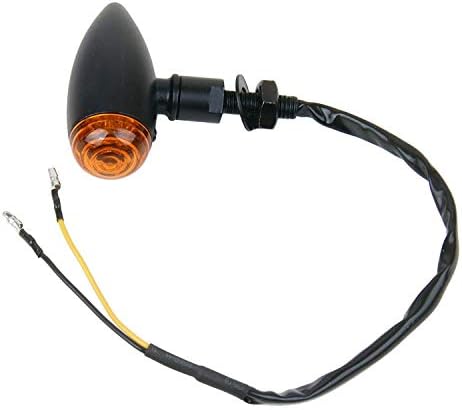 Motortogo Black Bullet Motorcycle LED Indicadores de sinal de giro pisquecedores com lente âmbar compatíveis para 2004