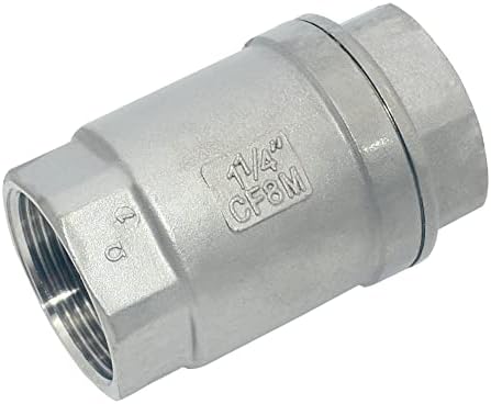 Válvula de retenção vertical de velocidade Dan, 316 aço inoxidável, mola de 1-1/4 , baixa pressão de rachaduras em linha, WOG 1000, CF8M