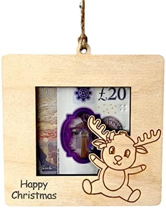 Christmas exclusivo para cartão de dinheiro, cartões de felicitações de Natal penduradas em ornamentos, mini -bolo de madeira de madeira decorações de presente de árvore de Natal para feriados de aniversários de Natal