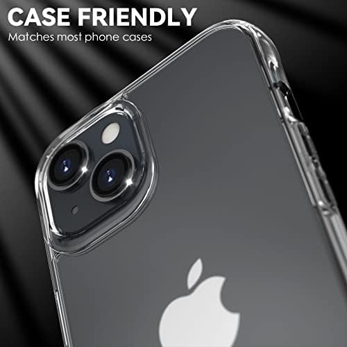 CloudValley para iPhone 13 6.1 /13 Mini 5.4 Protetor de lente de câmera, anel de proteção de protetor de liga de alumínio da lente telefônica original, capa de adesivo de filme da câmera de vidro traseiro, preto