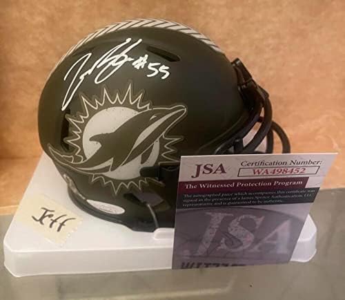 Jerome Baker Dolphins assinou mini capacete JSA WA498452
