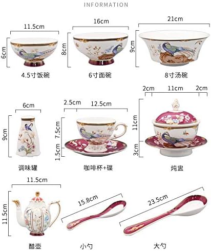 Conjunto de pratos de jantar 68 Modinha de moda Ossos China pratos de cerâmica Presentes de casamento em casa Classical Dinnerware combinação de utensílios de mesa
