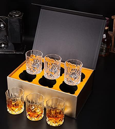 Óculos de uísque de slatiom Conjunto de 6,10 onças/300 ml de vidro de cristal à moda antiga para acessórios de cozinha de bourbon escoceses de bebidas alcoólicas