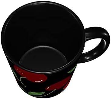 Ttlivevip Cherry Coffee Caneca Cup de chá é para homens de cerâmica feminina Cúsulas de trabalho adequadas para presentes de férias