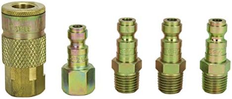 MILTON - S215 S -215 1/4 NPT T Couplador de estilo e kit de plug - 5 peças