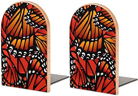 Monarch Butterfly Wings Livros Livros Wood 1 Par de Livro Terminos de Livro Impresso Stands Decorativa