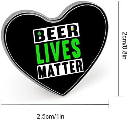 Beer Lives Matter Heart Broche Pin Citada de artesanato de lapela fofa para acessórios para figurinos