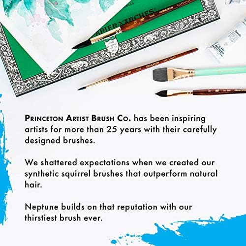 Artista de Princeton Brush Neptune, Brushes for Watercolor Series 4750, Sindético redondo, Tamanho 18