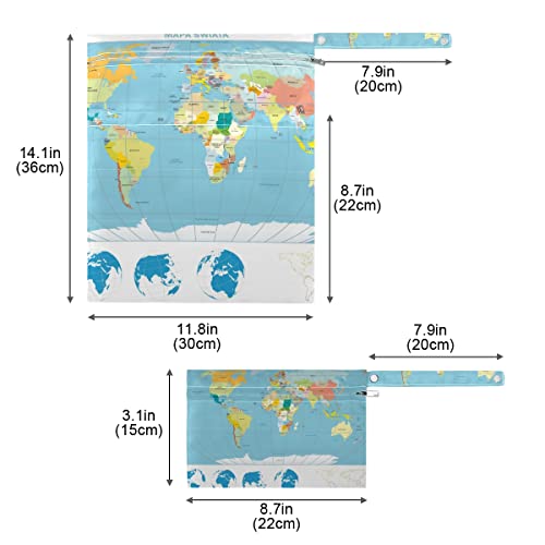 Mapa do mundo Saco de fraldas reutilizáveis ​​para fraldas molhadas para roupas de banho organizador de seco úmido