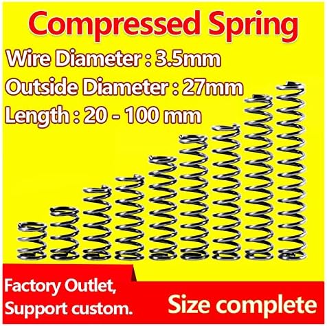 Hardware Spring Pressão liberação da mola Retorno Retorno Spring Spring Compressão Diâmetro da mola de 3,5 mm, diâmetro externo 27 mm)