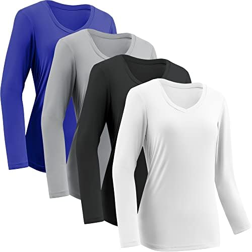 Camisas de inquilinos para mulheres para mulheres, atléticas de manga longa, camisetas de manga longa e treinos do pescoço do pescoço