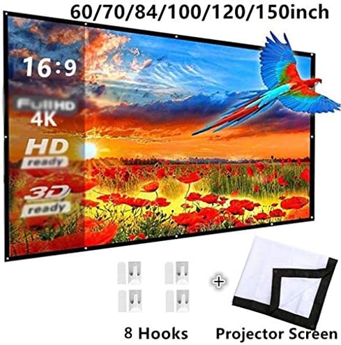 N/A dobrável 16: 9 Projector 60 70 84 100 120 polegadas Tela de projeção ao ar livre branca TV TV Tela do projetor