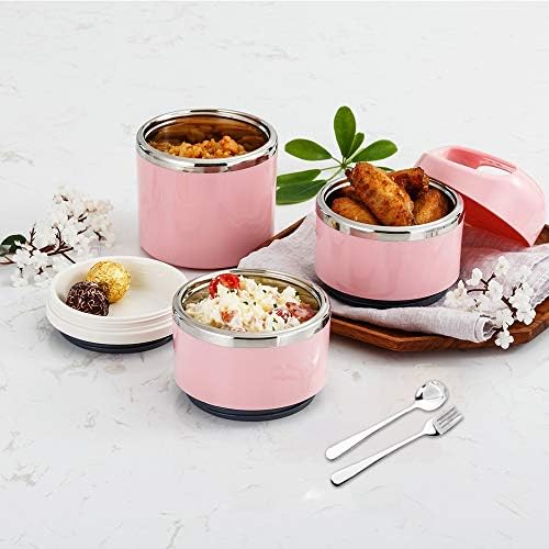 Lille Home empilhável aço inoxidável Almoço/lanche, recipiente de bento/alimento isolado com lanchonetes atualizados,