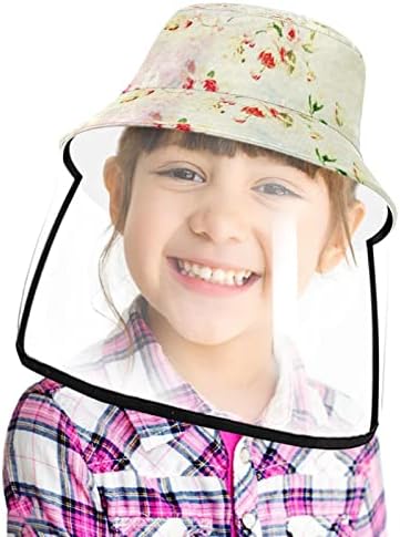 Chapéu de proteção para adultos com escudo facial, chapéu de pescador anti -sun tap, flor de arte clássica Flor