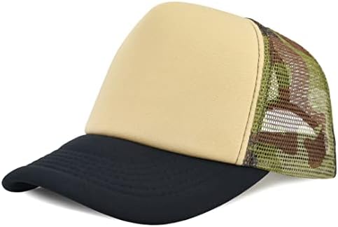MONOFARBE MESH CAP BASEBOL BASEBOL High Crown Crown Hat Trucker 5 Painel Snapback Plain Gym Hat Hat Skateboard Surf Hat