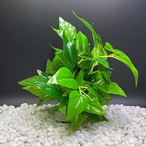 Plantas de aquário Smoothedo-Pets Decorações de tanques de peixes 8 polegadas Planta artificial de plástico Planta dourada