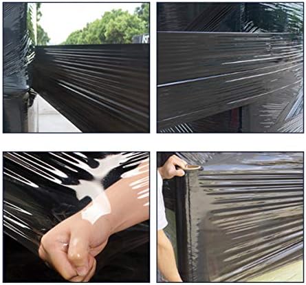 Filme de plástico preto de estiramento de estiramento 12 ”× 1000ft 80 de armazenamento de bitola Industrialwrap Roll