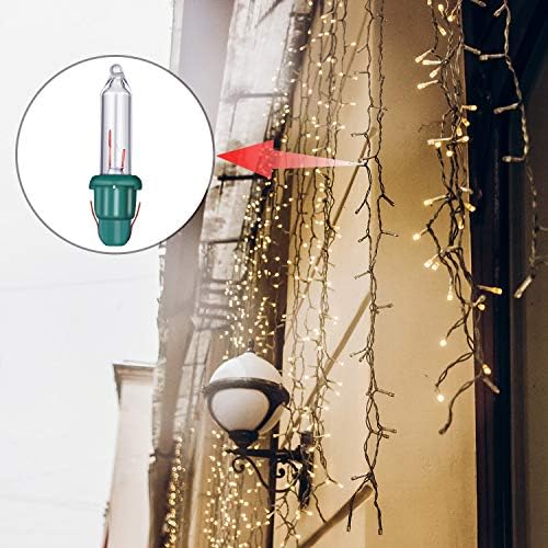 Lâmpadas de lâmpadas de reposição de Natal Bulbos incandescentes 2,5 V mini luzes de vidro com base verde, 0,17 ampere,