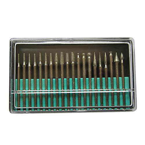 20pcs 3mm Diamond Point Bits Acessórios da cabeça Acessórios de hastes de haste de agulha de escultura de agulha conjunto de mini