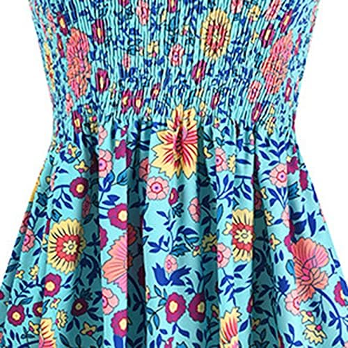 Vestido de moda de verão feminino Vestidos de praia casual vestidos de praia vintage Floral Ruched A-line mangas midi vestido