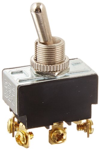 Alternar o interruptor, contato mantido e pole múltiplo, função de circuito on-line, dpdt, atuador de bronze/níquel, 20/10 amperes em 125/250 VAC, conexão com os parafusos