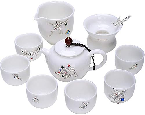 Conjunto de chá de ponta Conjunto de chá prateado Conjunto de chá clássico TEAPOT TEA CHEPER TEA CAIX