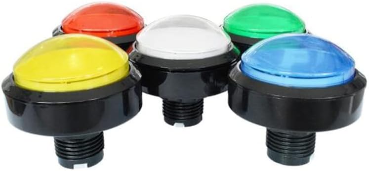 Botão de arcade 5 cores Lâmpada de luz LED 60mm Convexity Big Round Arcade Video Push Buttern Push Buttern -