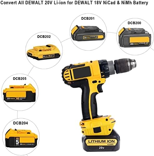 DCA1820 com adaptador USB compatível com ferramentas Dewalt 18V