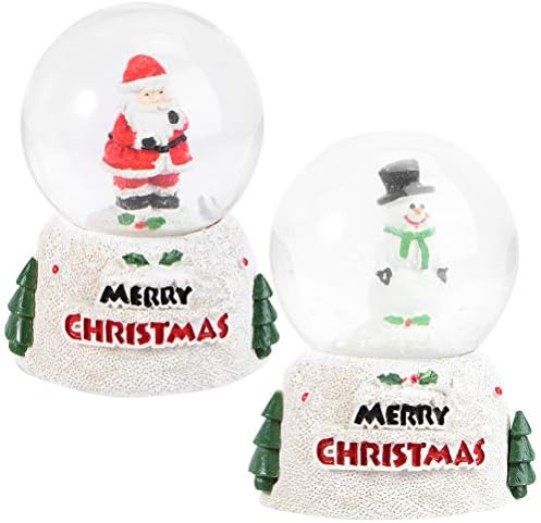 2pcs Creative Christmas Snow Globes Luminous Crystal Balls Desktop ornamentos