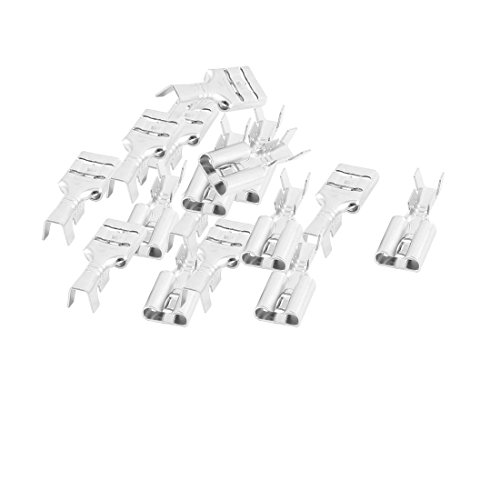 UXCELL 15 PCS Silver Tom de 14 mm Comprimento de pára -quedas femininas Conectores terminais de crimpagem