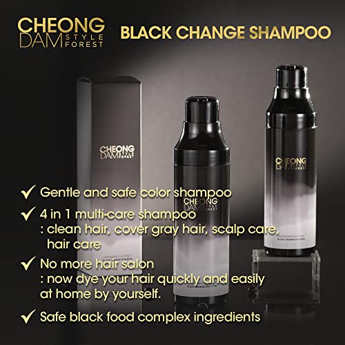 Shampoo de Mudança Black da floresta de estilo Cheongdam | Melhoria do volume do cabelo | Peptídeo Ceramida Hialurônica Óleo vegetal