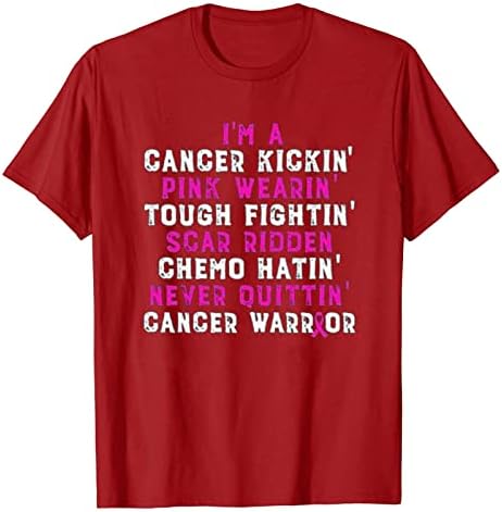 Camiseta de manga curta do câncer de mama para mulheres Crew pescoço camiseta sub-camiseta básica Blouse Comfy Blouse Tops casuais