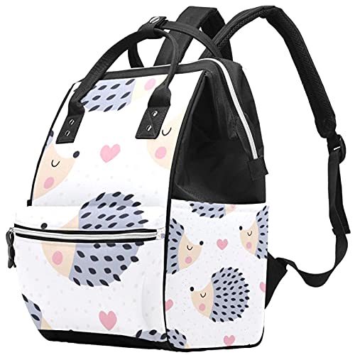 Bolca de bolinhas de polka coração saco de bolsas de fraldas de mochila mamãe de grande capacidade Bolsa de enfermagem de enfermagem