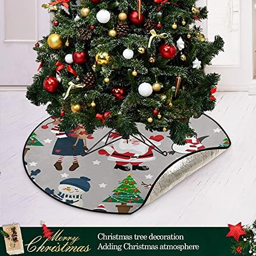 Menina de Natal Santaclaus Árvore de Natal Tapete de árvore à prova d'água Bandejas de tapete de tapete sob o acessório de árvore de Natal para proteção de piso de natal home suprimento 28 polegadas