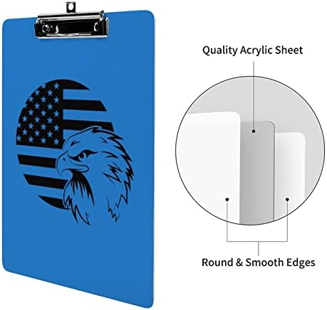 American Flag Eagle Moda de transferência Tamanho da letra de placas decorativas com clipe de metal de baixo perfil 9 x 12,5