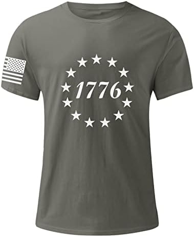 Camisetas de verão bmisEgm para homens bandeira do dia da independência casual e confortável e confortável