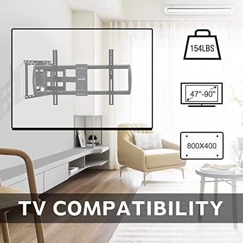 Mountup Full Motion TV Mount para 42-70 polegadas TVs e TV Mount para pacote de TVs de 47-90 polegadas