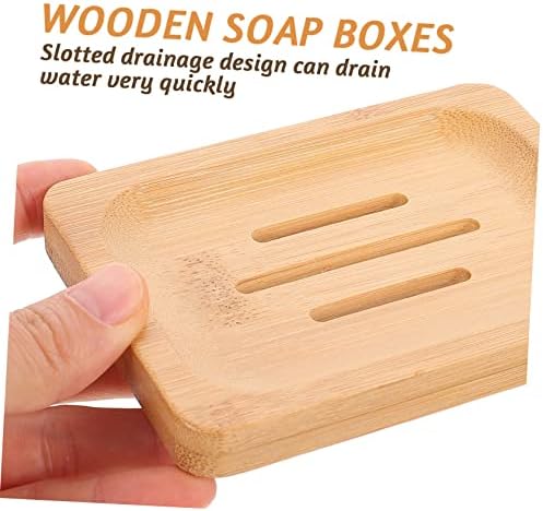 Cabilock 8 PCs drenando bambu pias de madeira economiza estacas chuveiro banheiro para estender artesanato para shampoo vidas de madeira barra de cozinha de cozinha sabonete sem suporte