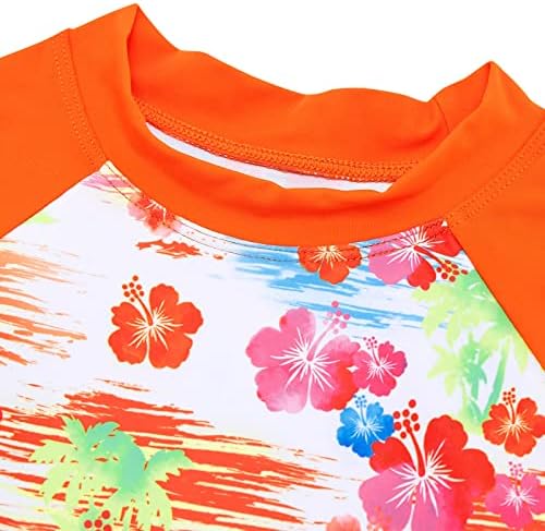 Tuonroad Girls 2 Peças Rash Guard Swimsuit Tankini de manga comprida por 4-10 anos