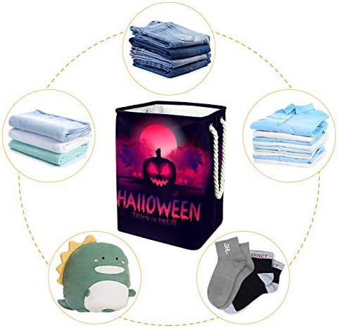 Halloween Pumpkin Element 300D Oxford PVC Roupas à prova d'água cesto de lavanderia grande para cobertores Toys de roupas no quarto